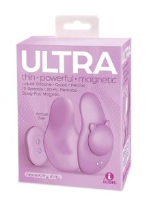 Ultra Here Kitty Kitty Rechargeable Silicone Panty Vibe with Remote - Purple