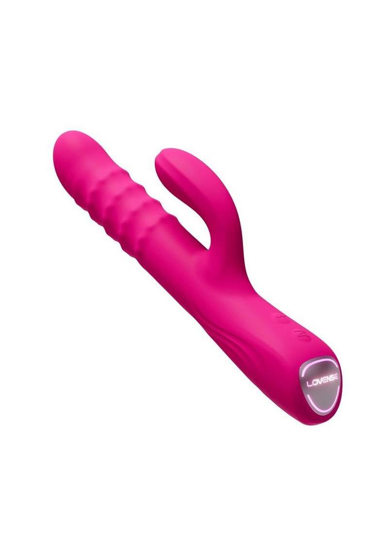 Velvo Rotating Vibrating 3-in-1 Rechargeable Bluetooth App Compatible Rabbit Vibrator - Pink