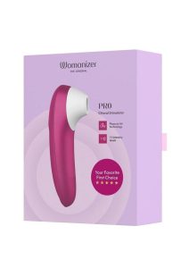 Womanizer Pleasure Air Pro Rechargeable Silicone Air Pulse Clitoral Vibrator - Vibrant Pink