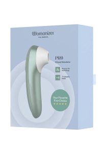 Womanizer Pleasure Air Pro Rechargeable Silicone Air Pulse Clitoral Vibrator - Sage Green