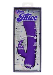 Extra Thicc Chubby Deep-Thrust Bunny Rechargeable Silicone Rabbit Vibrator - Purple