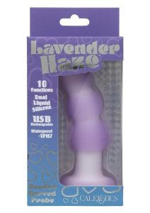 Lavender Haze Beaded Curved Rechargeable Silicone Probe - Purple