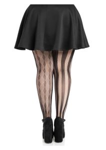 Leg Avenue Harlequin Net Tights - 1X/2X - Black