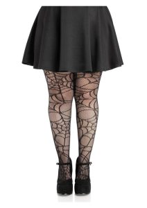 Leg Avenue Spiderweb Net Tights  - 1X/2X - Black