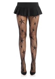 Leg Avenue Star Net Tights - O/S - Black