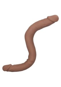 Silicone Studs Bend and Hold Dual Dildo 16 - Chocolate