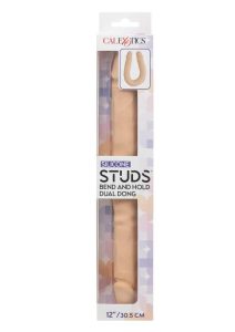 Silicone Studs Bend and Hold Dual Dildo 12 - Vanilla
