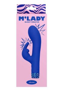 M`Lady Rechargeable Silicone Bunny Vibrator - Blue