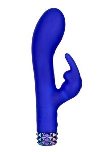 M`Lady Rechargeable Silicone Bunny Vibrator - Blue