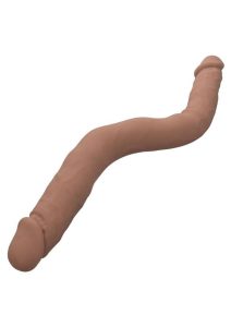 Silicone Studs Bend and Hold Dual Dildo 12 - Chocolate