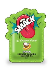 SMACK Warming and Lickable Massage Oil 3ML Pouch (Case of 48) - Tropical