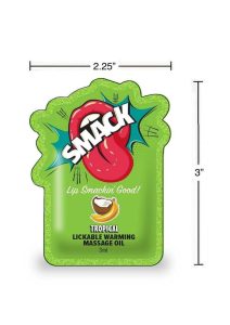 SMACK Warming and Lickable Massage Oil 3ML Pouch (Case of 48) - Tropical