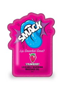 SMACK Warming and Lickable Massage Oil 3ML Pouch (Case of 48) - Strawberry