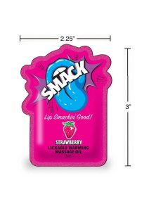 SMACK Warming and Lickable Massage Oil 3ML Pouch (Case of 48) - Strawberry
