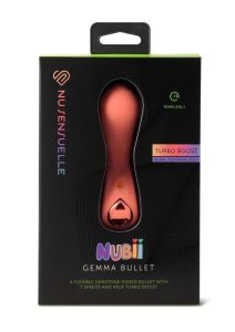 Nu Sensuelle Gemma Turbo Rechargeable Silicone Bullet Vibrator - Coral