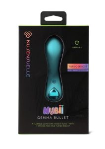 Nu Sensuelle Nubii  Gemma Turbo Rechargeable Silicone Bullet Vibrator - Blue