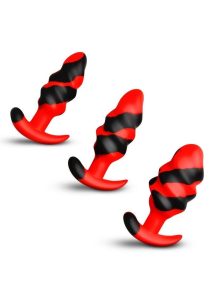 Creature Cocks Dragon Trainer Silicone Butt Plug Set (3 Piece) - Red/Black