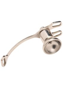 Master Series Sissy Vice Push-In Chastity Cage - Silver/Black