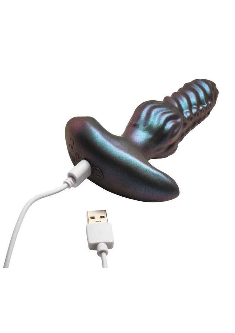 Creature Cocks Octo-Squirm Vibrating and Squirming Rechargeable Silicone Anal Plug with Remote Control - Blue - Image 4