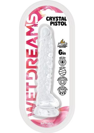 Wet Dreams Crystal Pistol Dildo 6in - Clear
