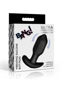 Bang! Bumpy Vibrating Rechargeable Silicone Butt Plug - Black