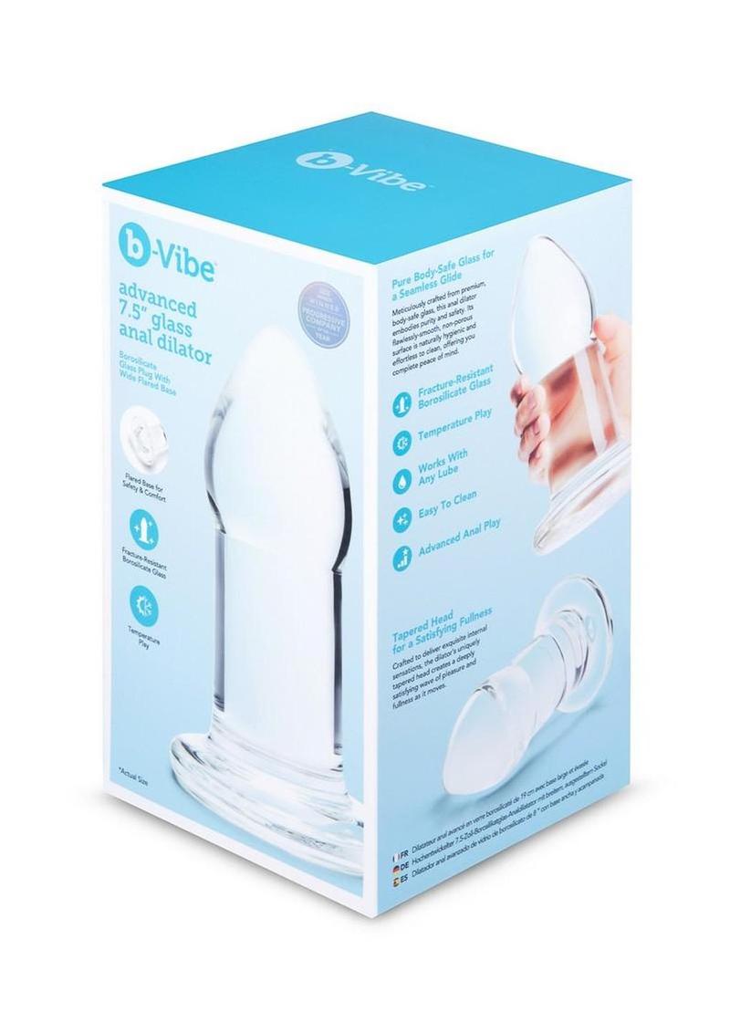B-Vibe Advanced 7.5 Inch Glass Anal Dilator - Clear