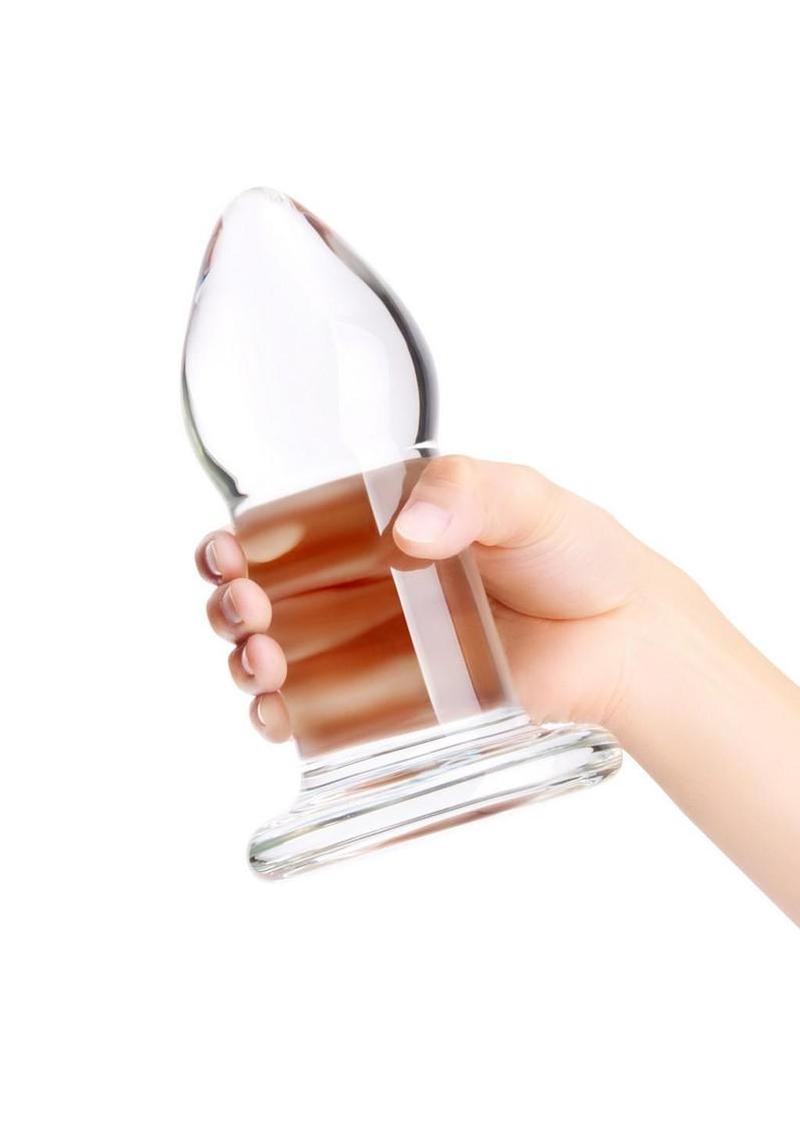 B-Vibe Advanced 7.5 Inch Glass Anal Dilator - Clear - Image 4