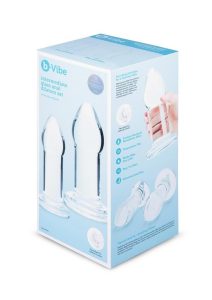 B-Vibe Intermediate Glass Anal Dilators Set (2 Piece) - Clear
