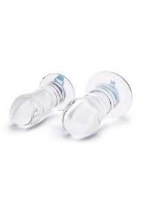 B-Vibe Intermediate Glass Anal Dilators Set (2 Piece) - Clear