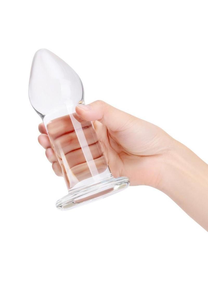 B-Vibe Intermediate Glass Anal Dilators Set (2 Piece) - Clear - Image 3