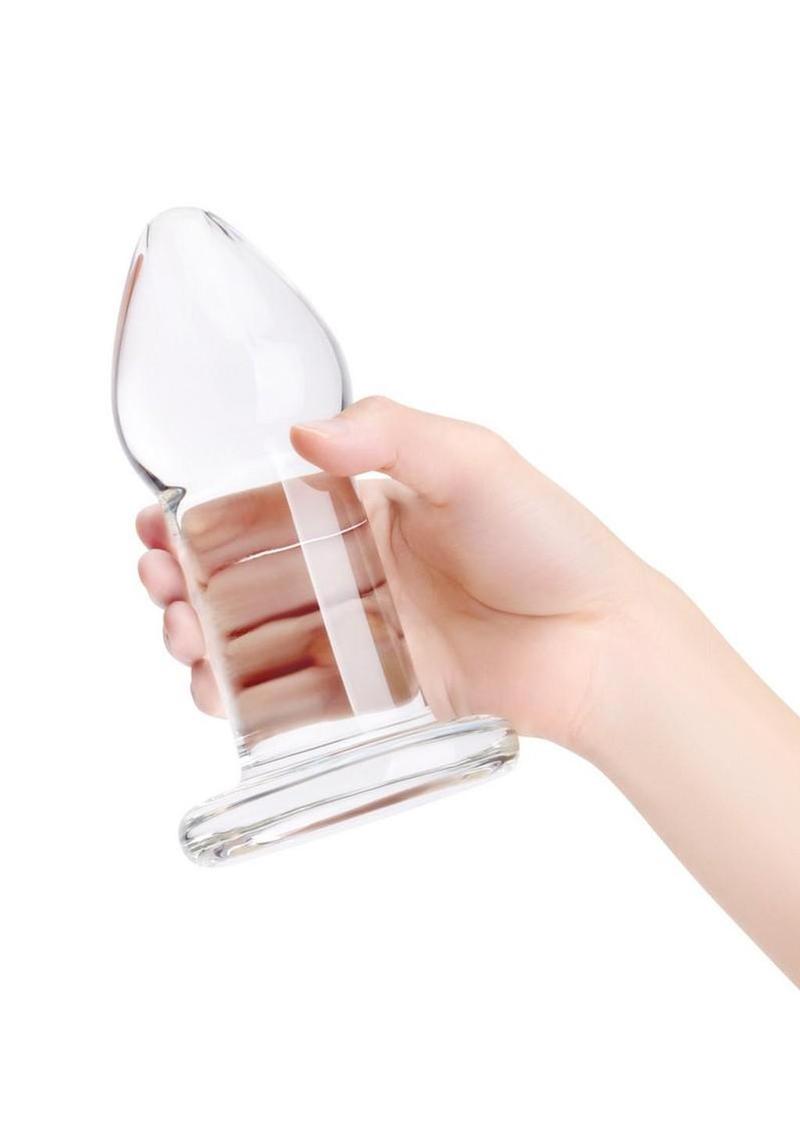 B-Vibe Intermediate Glass Anal Dilators Set (2 Piece) - Clear - Image 4