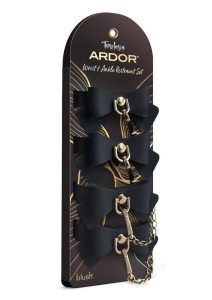 Temptasia Ardor Silicone Wrist and Ankle Restraints with Bow - Black