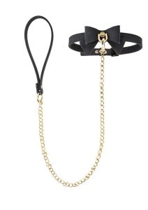 Temptasia Ardor Collar and Leash with Bow - Black