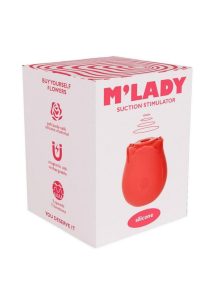 M`Lady Rose Silicone Rechargeable Clitoral Suction Stimulator - Red