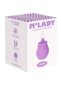 M`Lady Flickering Tongue and Vibrating Silicone Rechargeable Clitoral Stimulator - Purple