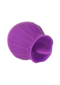 M`Lady Flickering Tongue and Vibrating Silicone Rechargeable Clitoral Stimulator - Purple