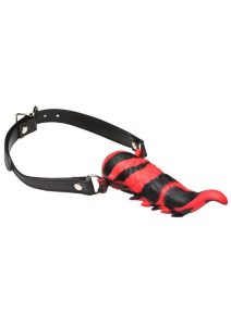 Creature Cocks Demon`s Tongue Vibrating Rechargeable Silicone Oral Enhancer with Harness - Red/Black