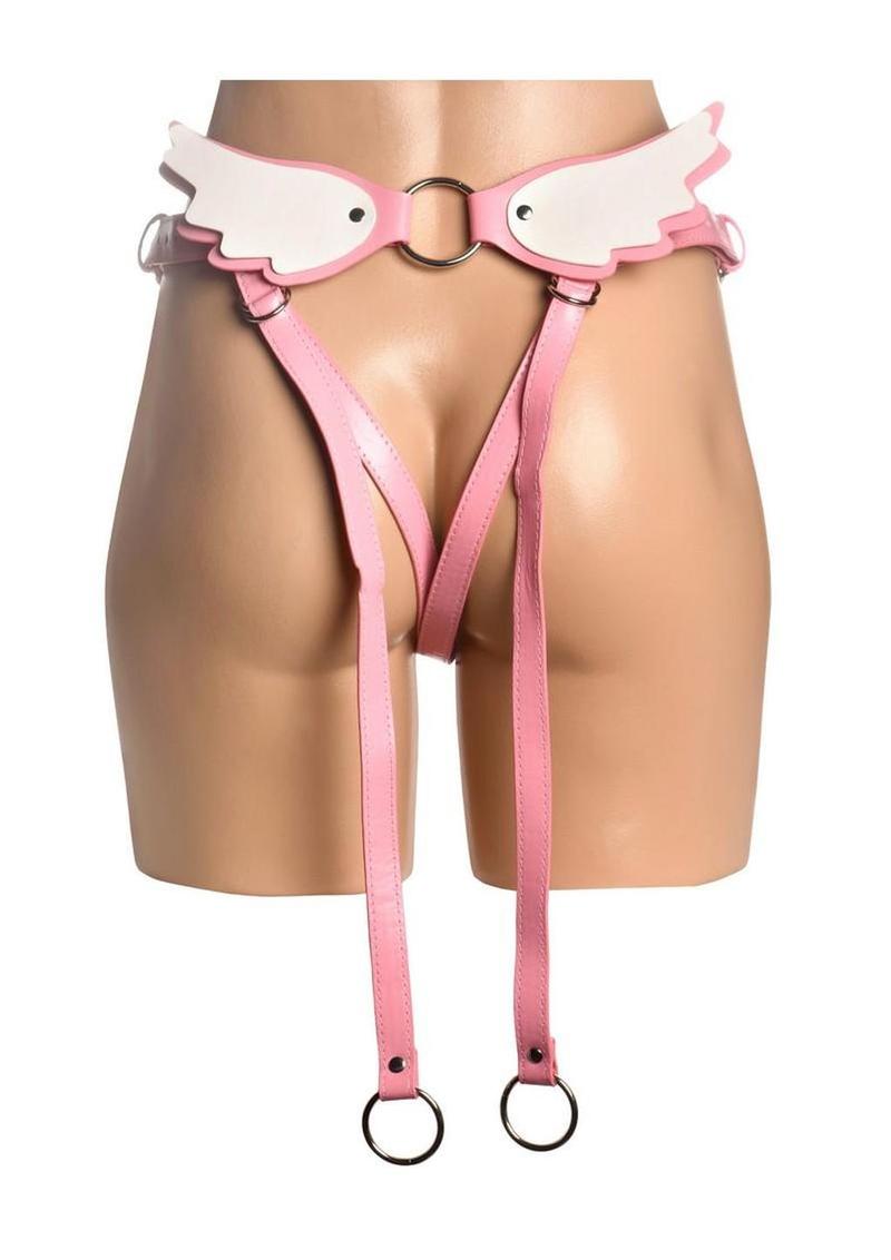 Creature Cocks Solyra Adjustable Strap-On Harness - White/Pink - Image 4