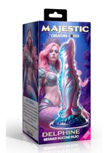 Creature Cocks Delphine Mermaid Silicone Dildo - Blue/Pink
