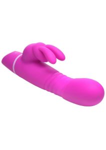 Bang! Thrusting Rechargeable Silicone Rabbit Vibrator - Purple