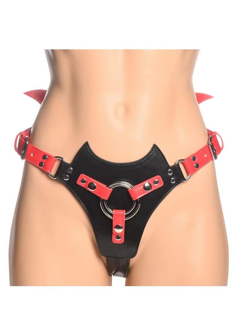 Creature Cocks Maelith Adjustable Strap-On Harness - Red/Black - Image 3