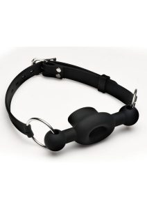 Master Series Forced Silicone Feeding Gag - Black