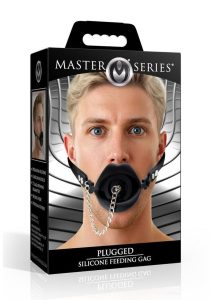 Master Series Plugged Silicone Feeding Gag - Black
