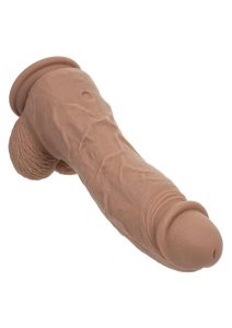 Silicone Stud Big Dick Energy Rechargeable Silicone Vibrating Dildo - Chocolate