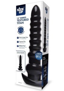 Size Up Ribbed Textured Titan Plug 13in - Black