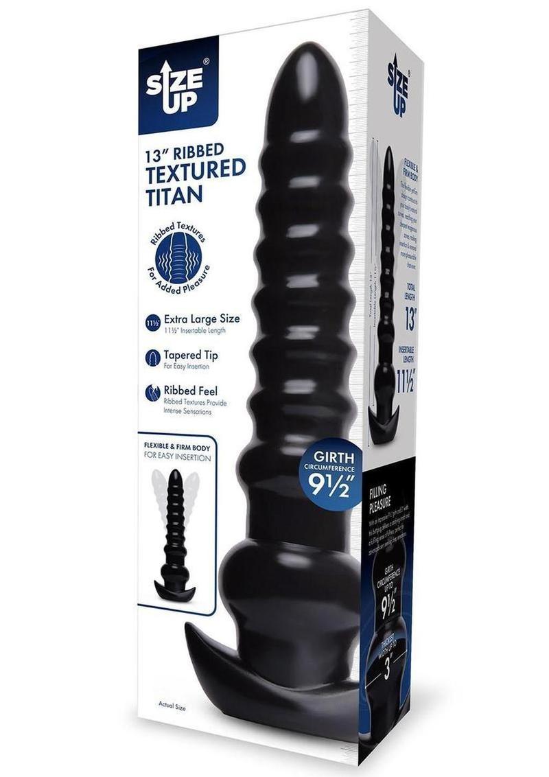 Size Up Ribbed Textured Titan Plug 13in - Black