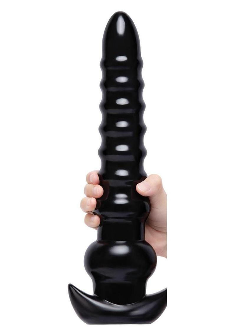 Size Up Ribbed Textured Titan Plug 13in - Black - Image 3