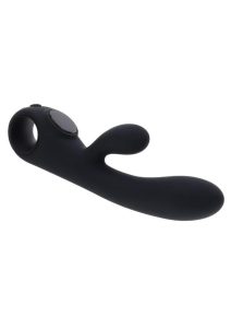 Black Magic Rechargeable Silicone Rabbit Vibrator - Black