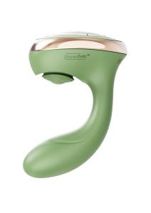 Swan Reign Rechargeable Silicone Dual Stimulating Vibrator - Green