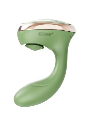 Swan Reign Rechargeable Silicone Dual Stimulating Vibrator - Green